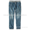 New design boy's jeans, elastic waistband with drawstring, comfortable texture, manufacturer